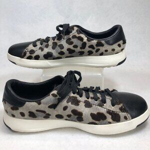 Cole Haan Grand Pro Womens 9B Animal Print Calf Hair Leather Sneakers W11846